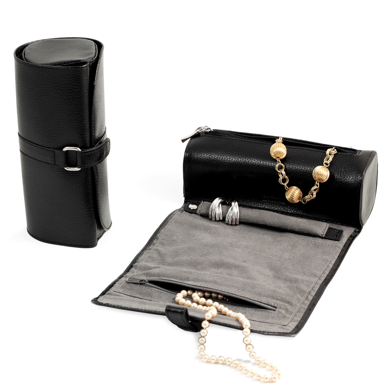 Mila Leather Jewelry Roll