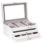 Leighton White Lacquer Jewelry Chest