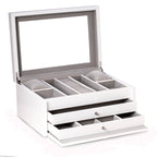 Leighton White Lacquer Jewelry Chest