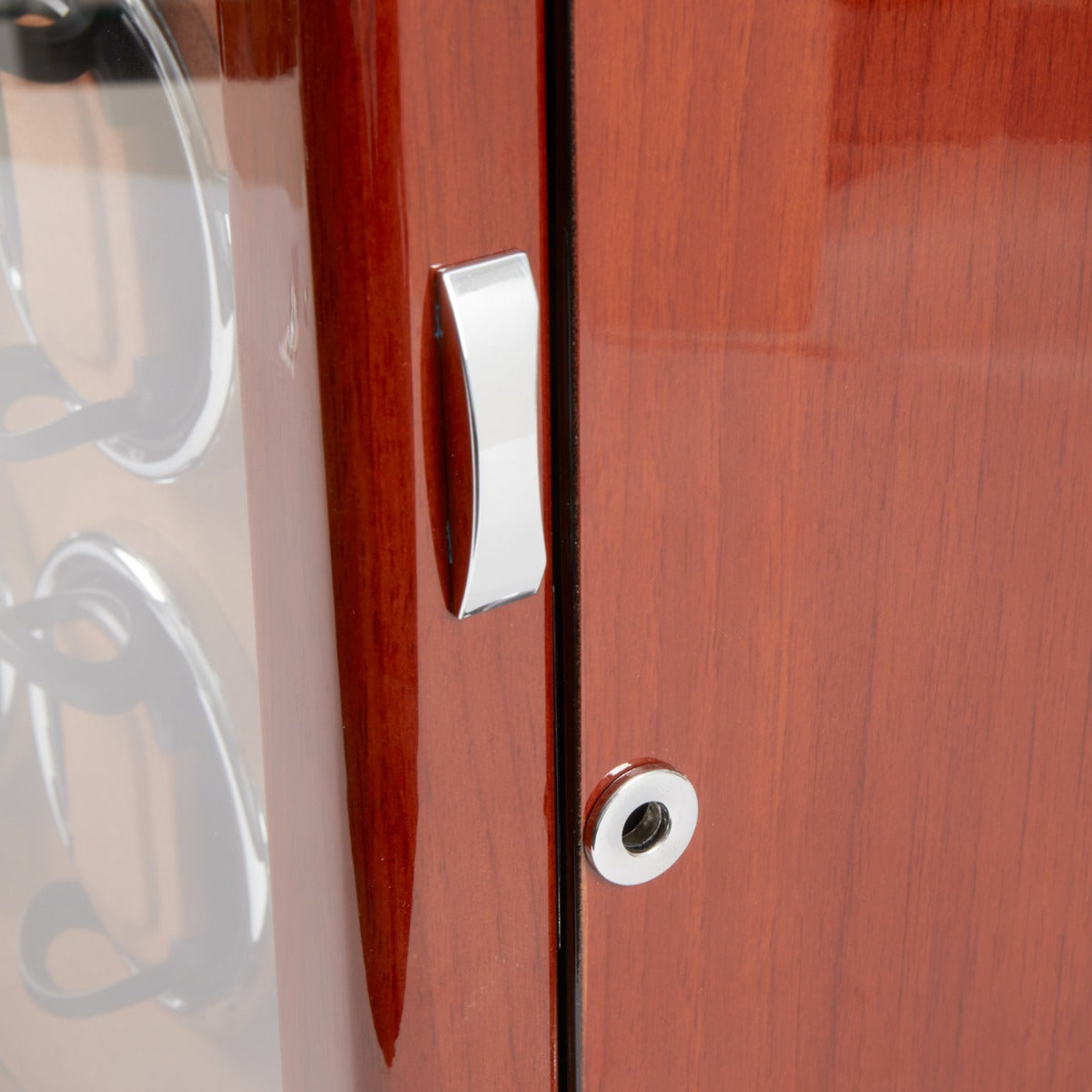 Monty Twelve Watch Winder and Six Watch Storage, Burlwood Finish