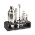 Mahattan Nine Piece Bar Set with Black Wood Base