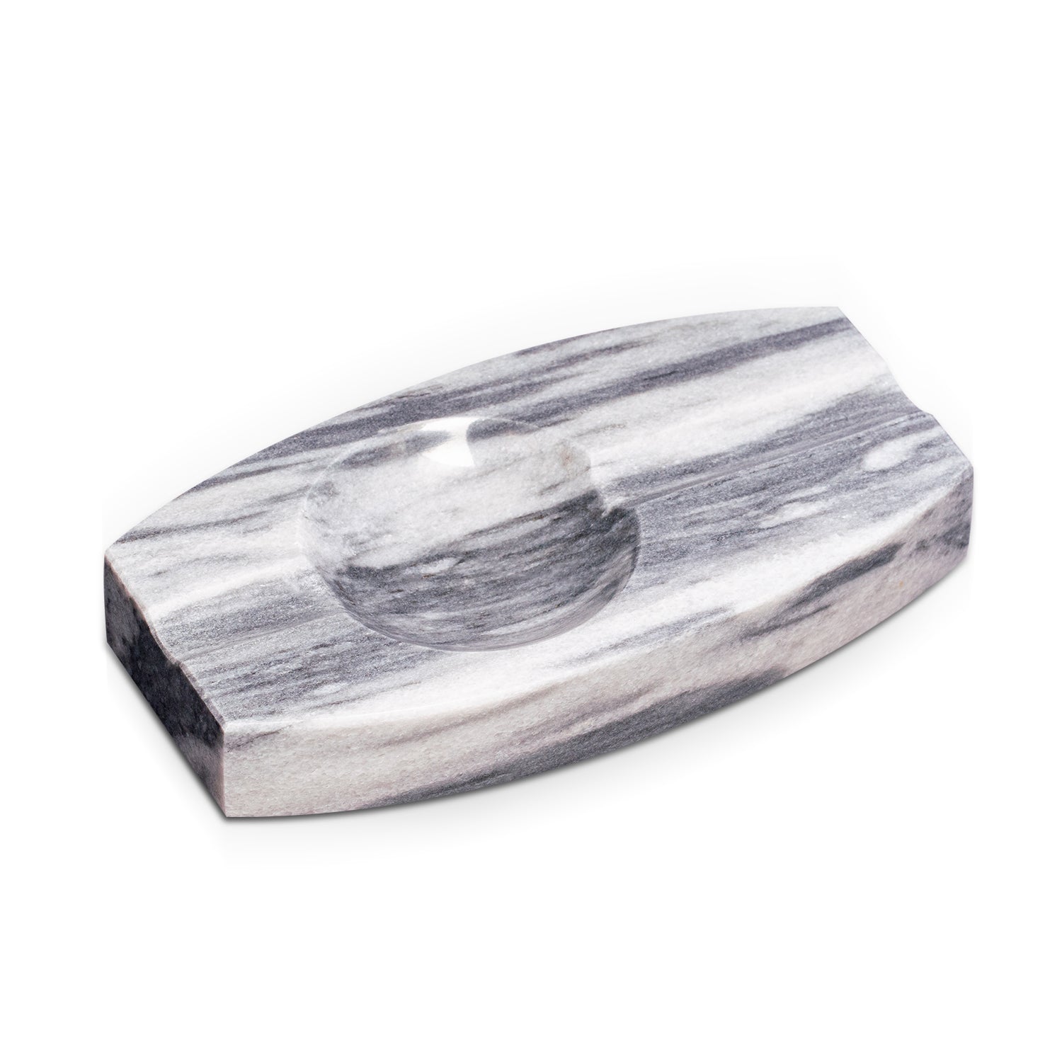 Marble Double Cigar Ashtray, Gray