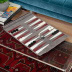 Warren Grey Suede Roll-up Backgammon Travel Set