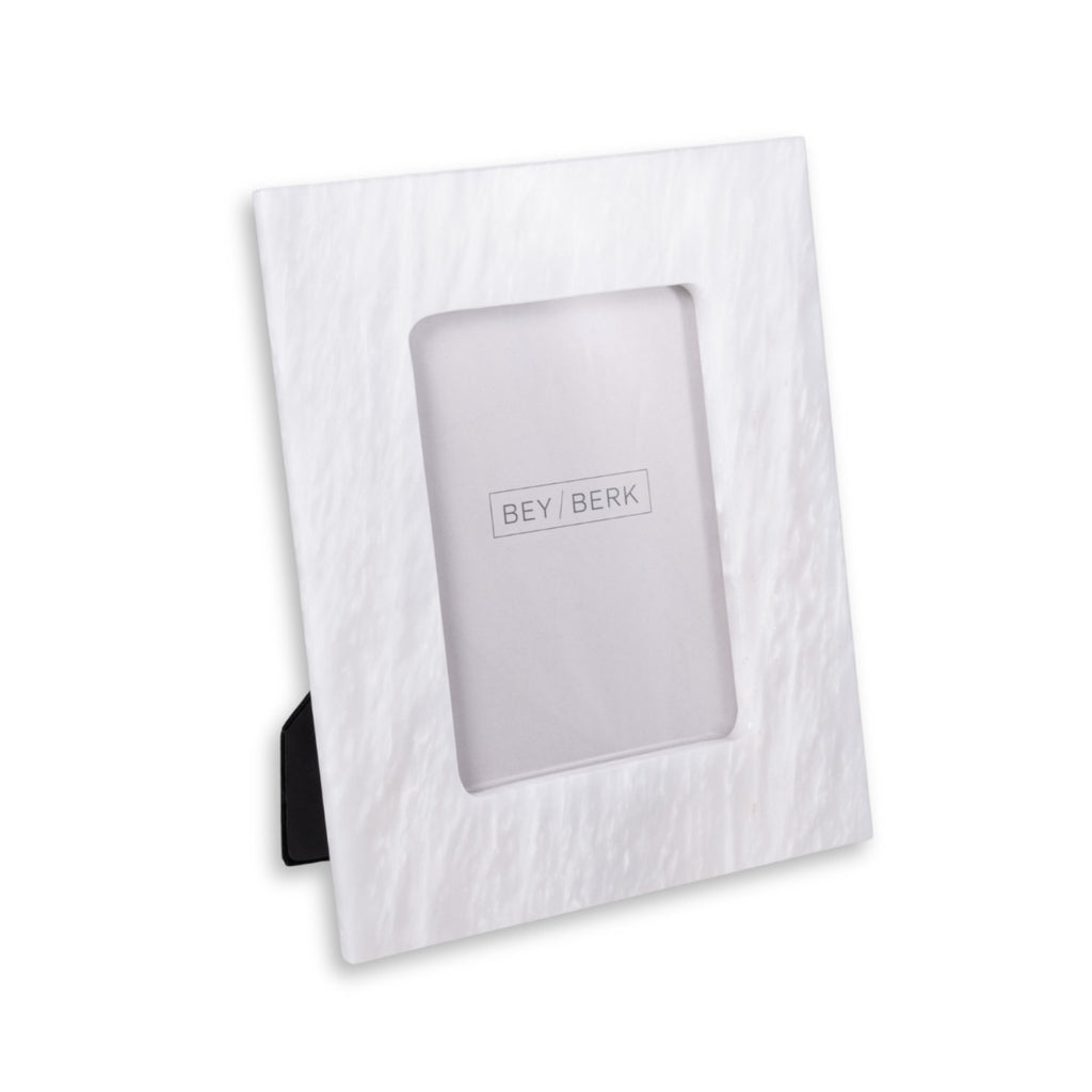 Talin White Genuine Marble 4" x 6" Picture Frame