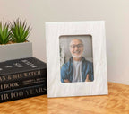 Talin White Genuine Marble 4" x 6" Picture Frame
