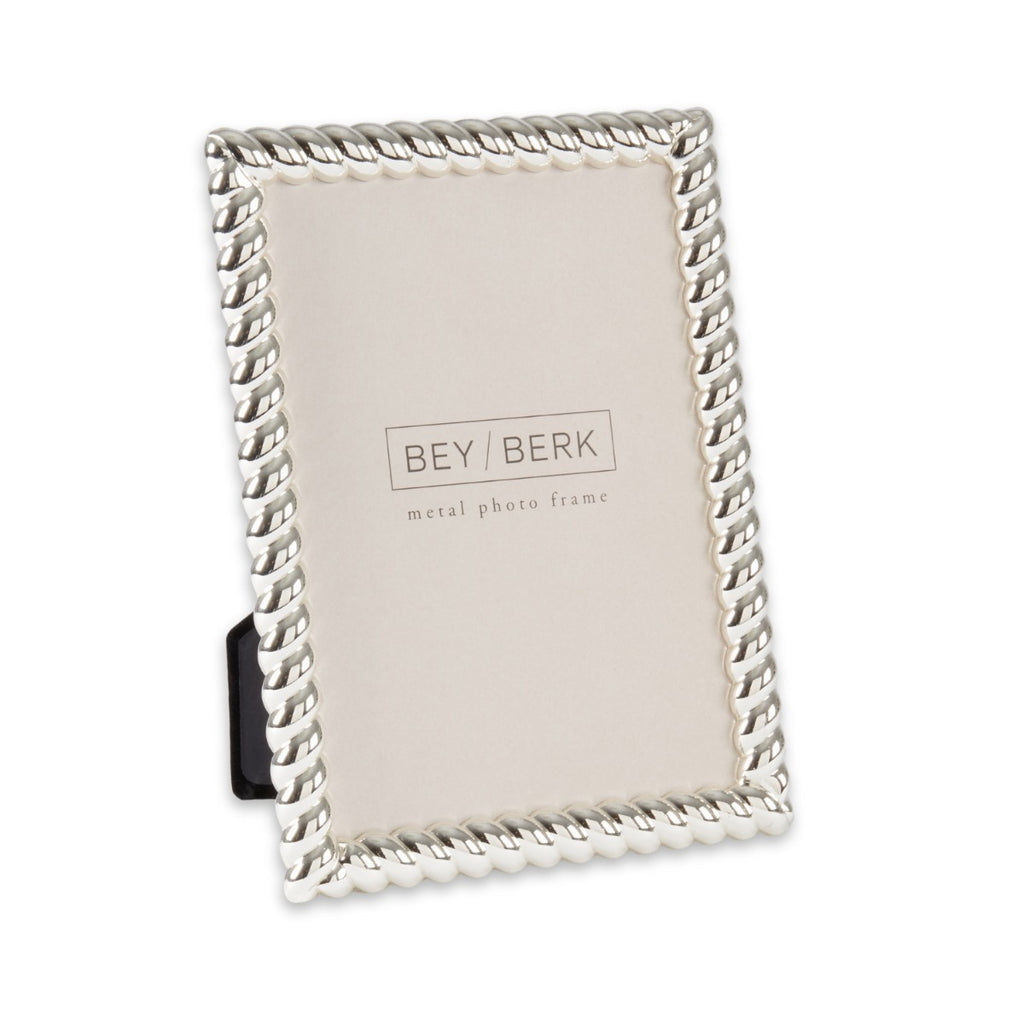 Silver Plated Rope Design 4x6 Frame
